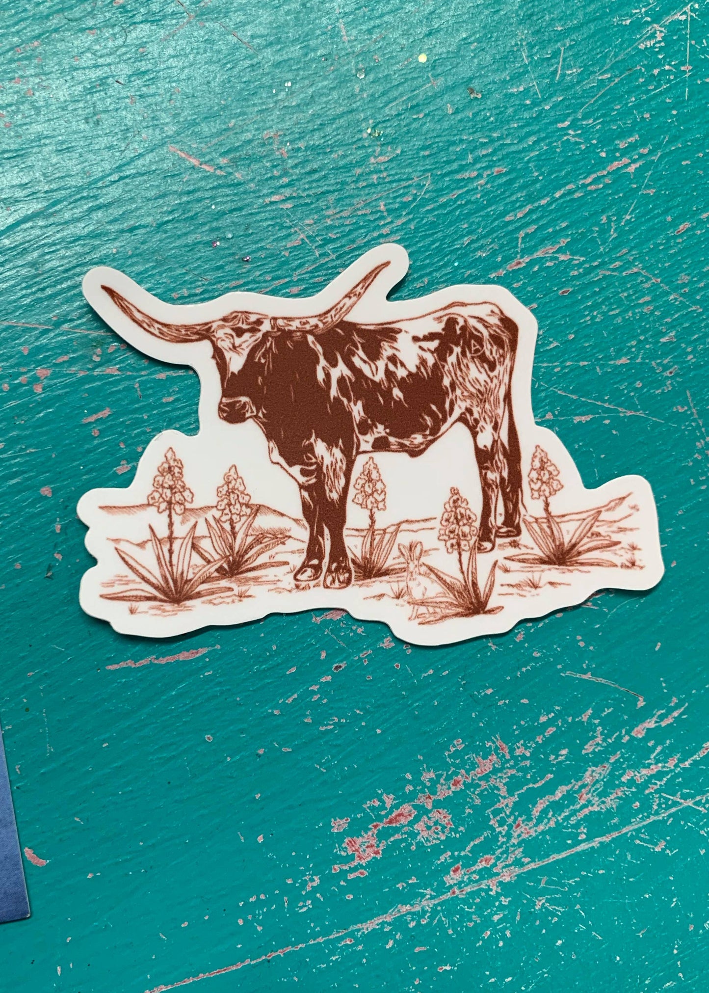 Longhorn and Yucca Sticker