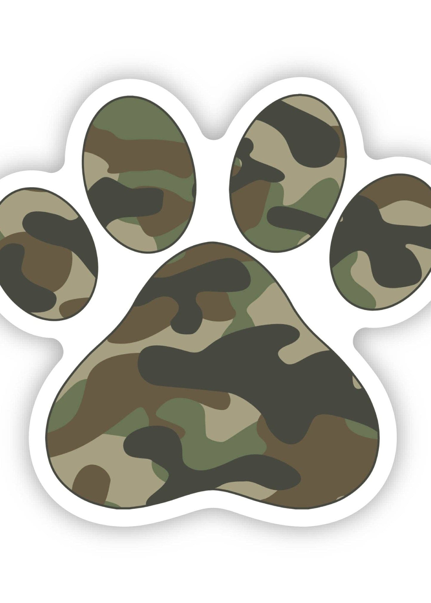 Camo Paw Print Sticker