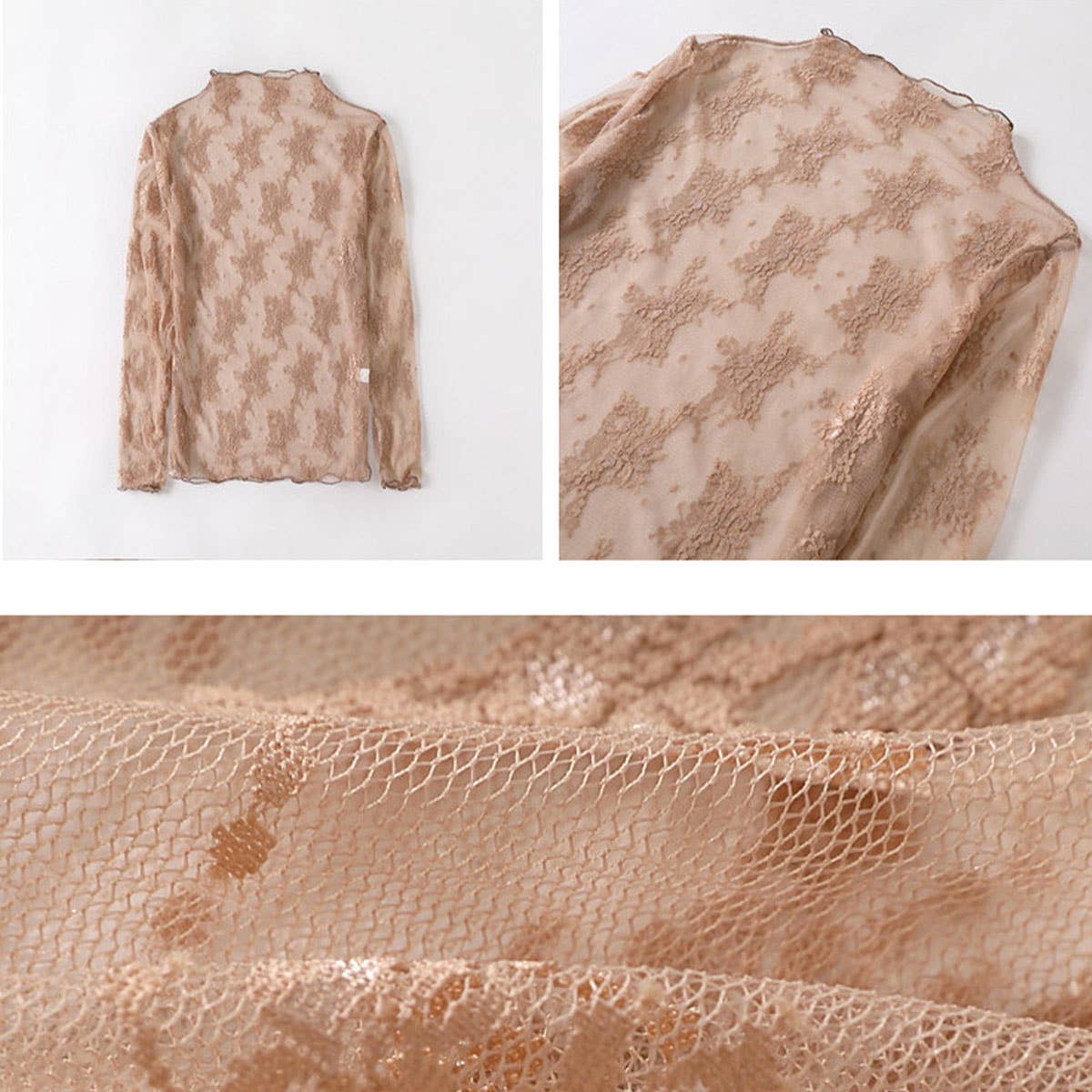 Sheer Lace Pullover Blouse