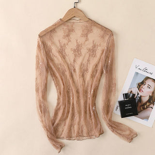 Sheer Lace Pullover Blouse