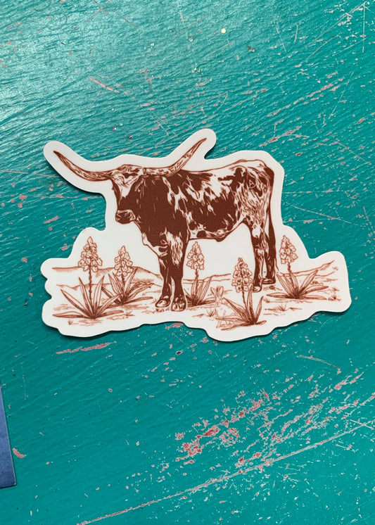 Longhorn and Yucca Sticker