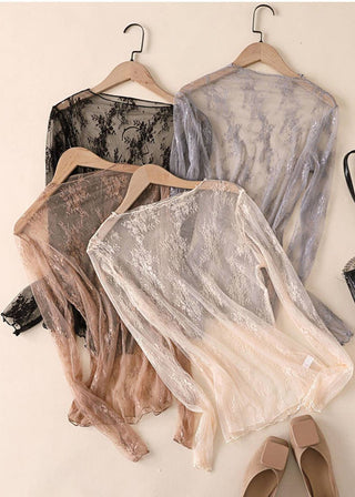 Sheer Lace Pullover Blouse