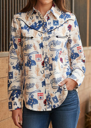 🤠 Double Trouble: Western Cowgirl Graphic Shirt