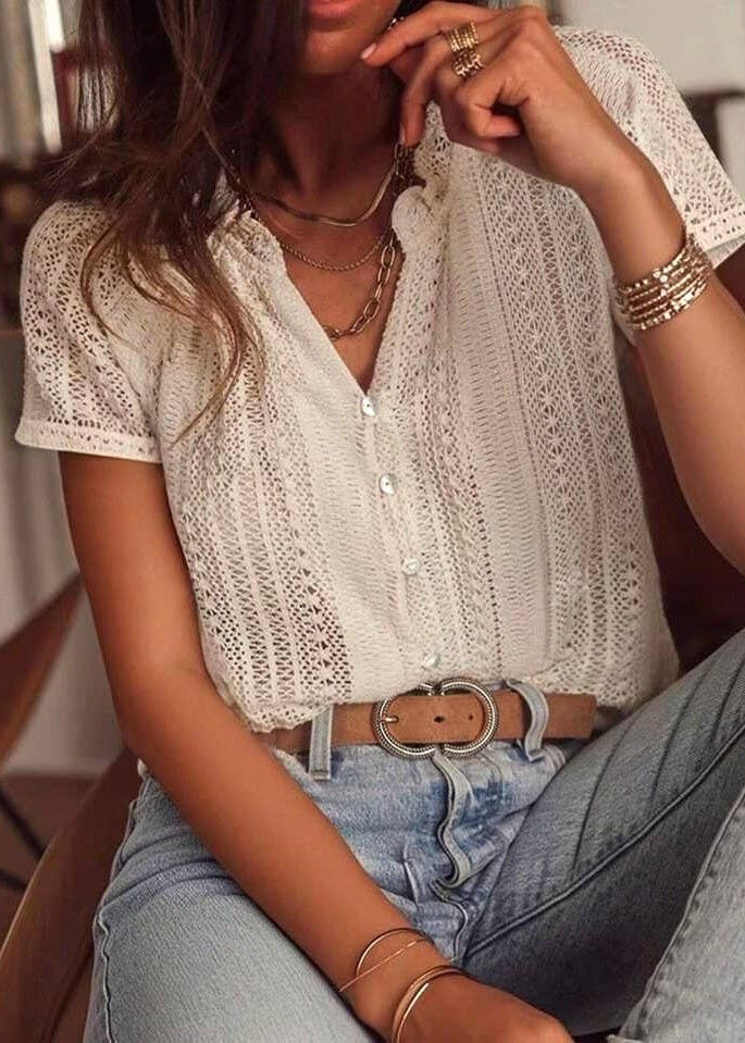 ☀️ Summer Ease: Hollow-Out Knit Top (Available Feb. 10)