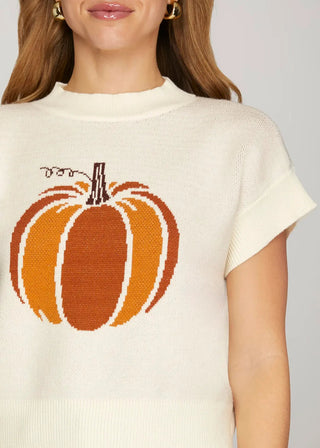 🎃 Drop Short Sleeve Pumpkin Sweater Top