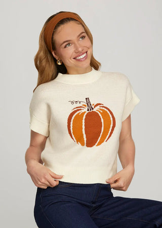 🎃 Drop Short Sleeve Pumpkin Sweater Top