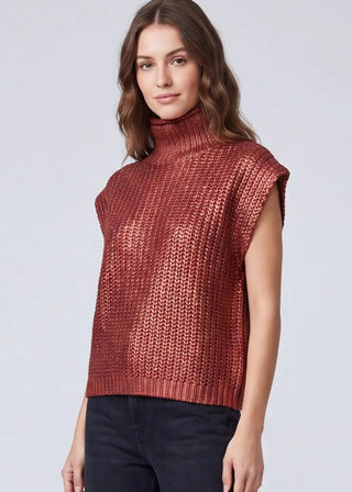 Metallic Foiled Sweater Top