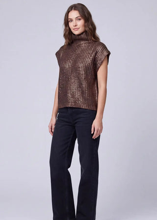 Metallic Foiled Sweater Top