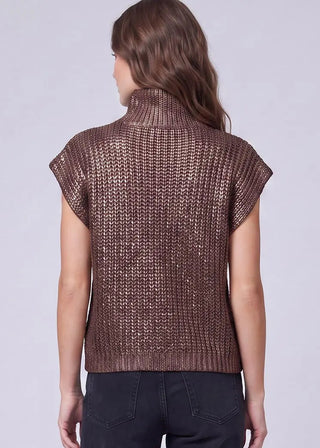 Metallic Foiled Sweater Top