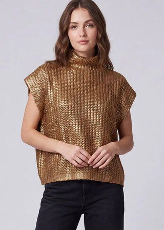Metallic Foiled Sweater Top