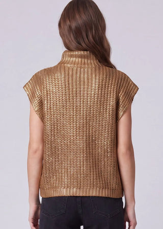 Metallic Foiled Sweater Top