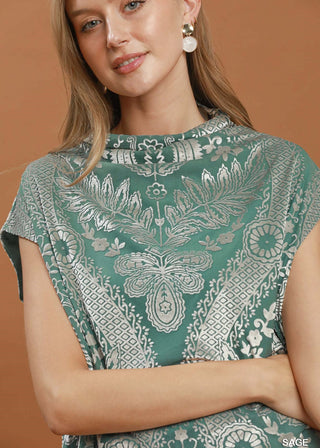 Velvet Boxy Short Sleeve Top