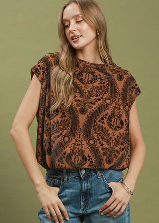 Velvet Boxy Short Sleeve Top