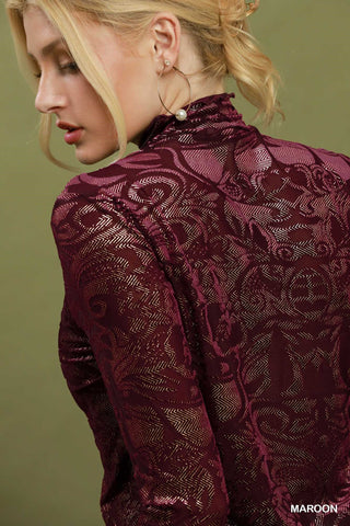 Abstract Print Burnout Velvet Top