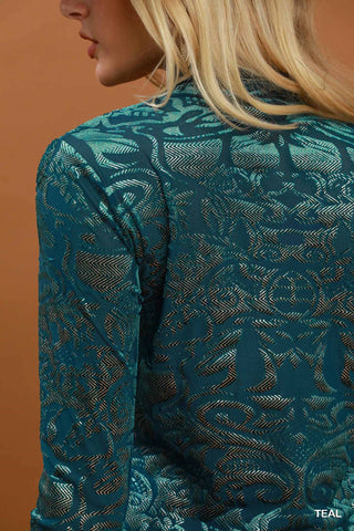Abstract Print Burnout Velvet Top
