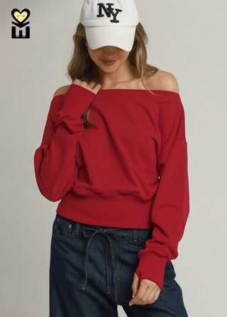 Off Shoulder Pullover Top