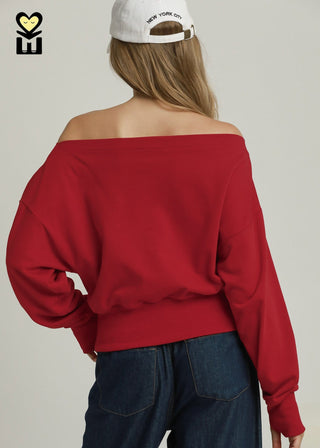 Off Shoulder Pullover Top