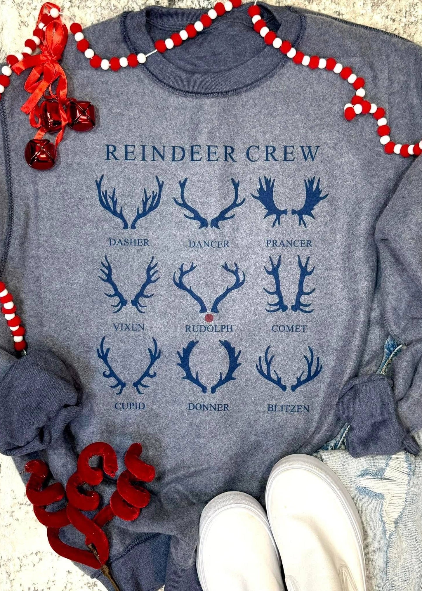 Inside-out "Reindeer Crew" Sweatshirts