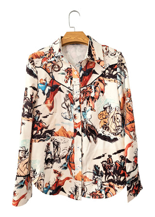 🤠 Double Trouble: Western Cowgirl Graphic Shirt