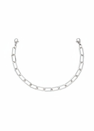 Silver chain trucker's hat jewlery on a white background