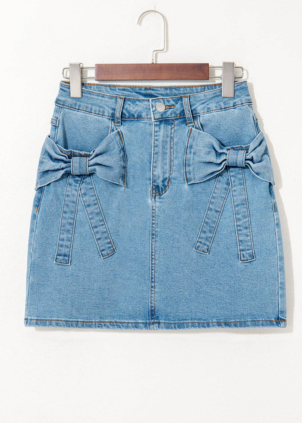 Bowknot Denim Mini Skirt
