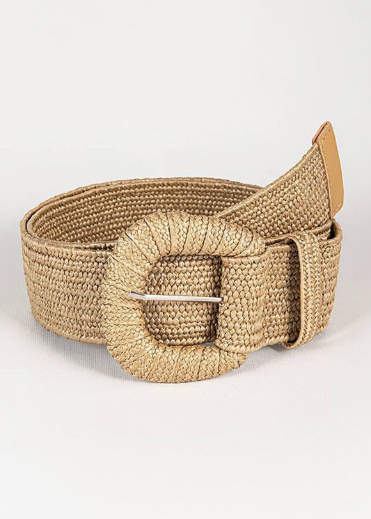🌾 Retro Elastic Belt with Braided Buckle