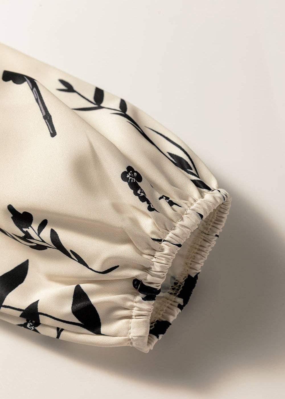 🌿 Whisper Bloom: Botanical Split-Neck Blouse