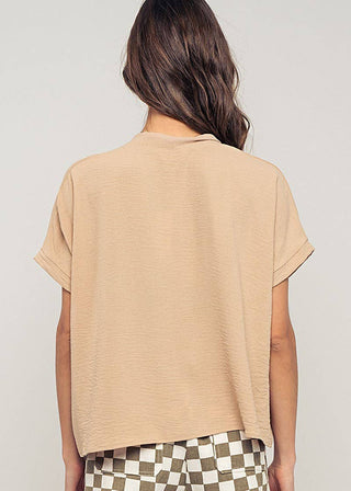 Blush Breeze V-Neck Blouse