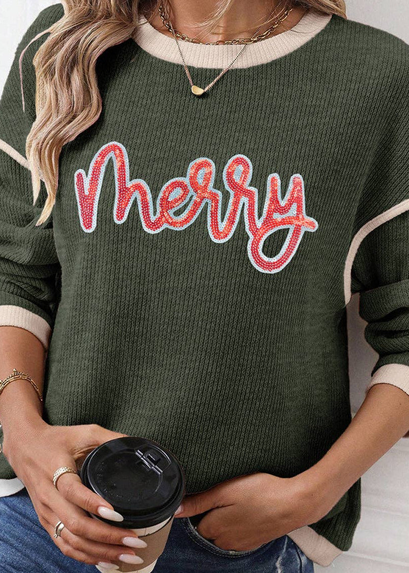 “Merry” Sequin Patch Top