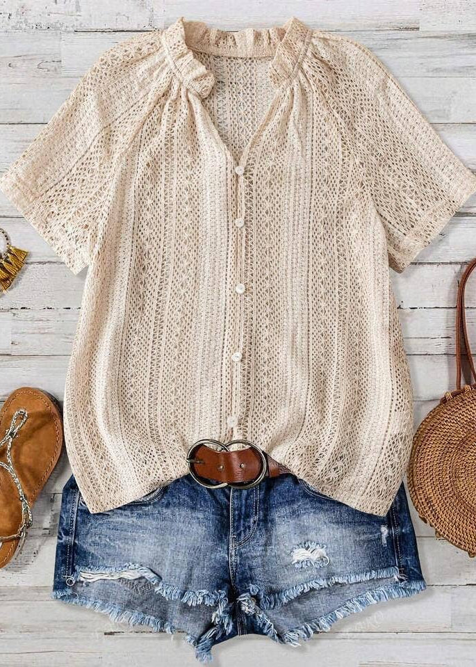 ☀️ Summer Ease: Hollow-Out Knit Top (Available Feb. 10)