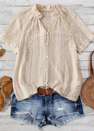 ☀️ Summer Ease: Hollow-Out Knit Top