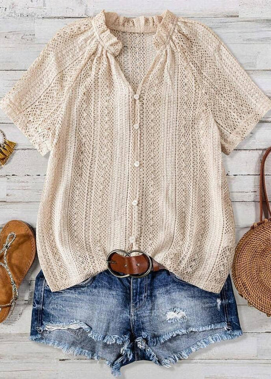 ☀️ Summer Ease: Hollow-Out Knit Top (Available Feb. 10)