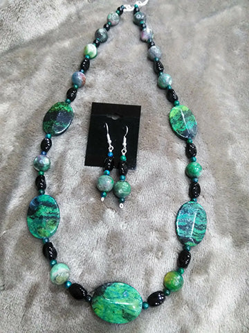 Chrysocolla Necklace Set