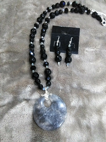 Labradorite Pendant Necklace Set