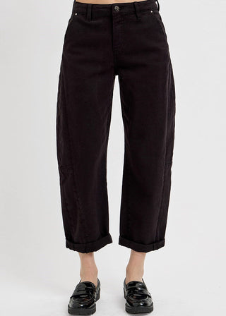 High Rise Relaxed Barrel Cuffed Pants