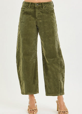Slouchy Ankel Barrel Corduroy Pants