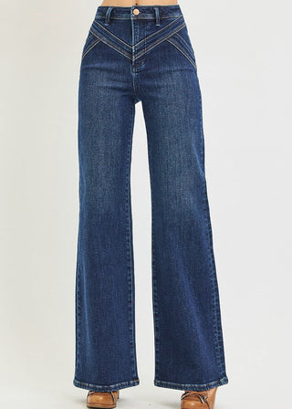 High Rise Wide Leg Yoke Detail