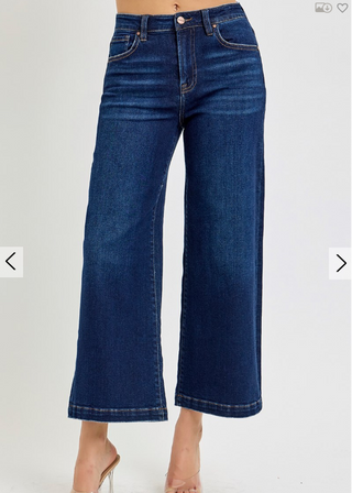 High Rise Crop Wide Jeans