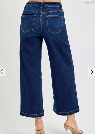 High Rise Crop Wide Jeans