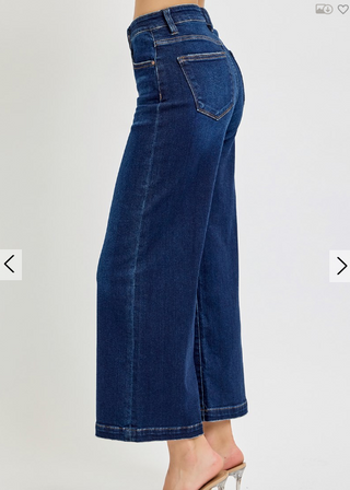 High Rise Crop Wide Jeans