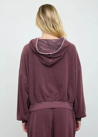 Cropped Hooded Kangaroo Pocket Knit Top