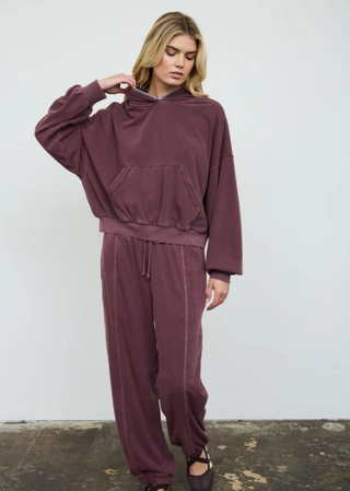 Cropped Hooded Kangaroo Pocket Knit Top