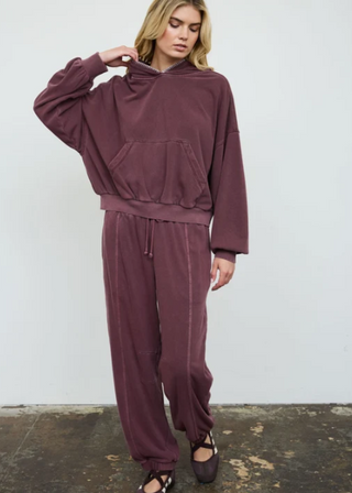 Drawstring Front Seam Elastic Cuff Lounge Pants