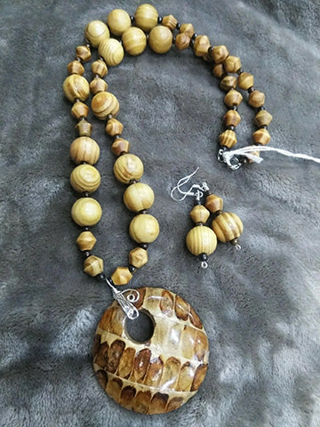Wood Bead Necklace Set