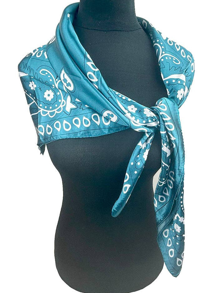 Western Teal Paisley Scarf