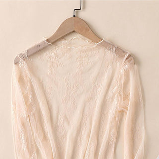 Sheer Lace Pullover Blouse