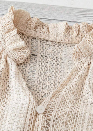 ☀️ Summer Ease: Hollow-Out Knit Top