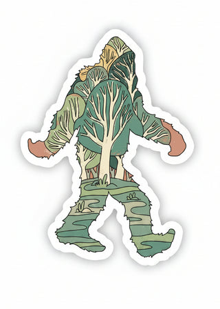Illustration of a humanoid figure with a leafy green pattern on a white background