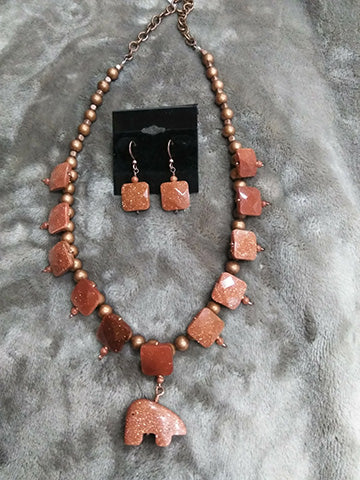Goldstone Necklace Set