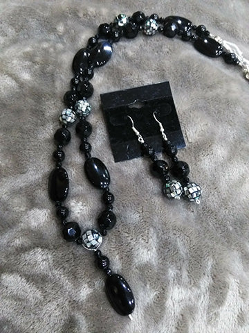 Black Agate Necklace Set